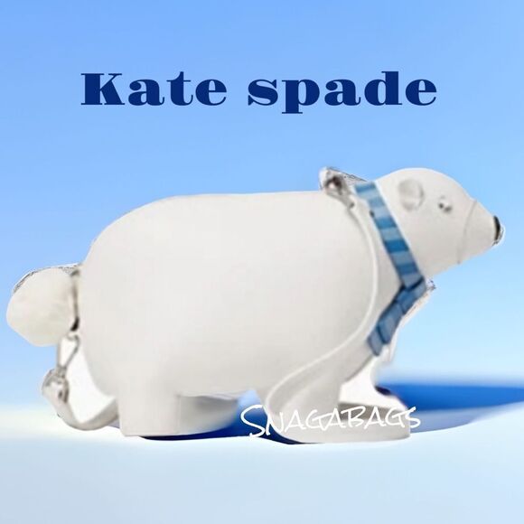 KATE SPADE NWT ARTIC FRIENDS POLAR BEAR CROSSBODY BAG CLUTCH LEATHER - Picture 2 of 11